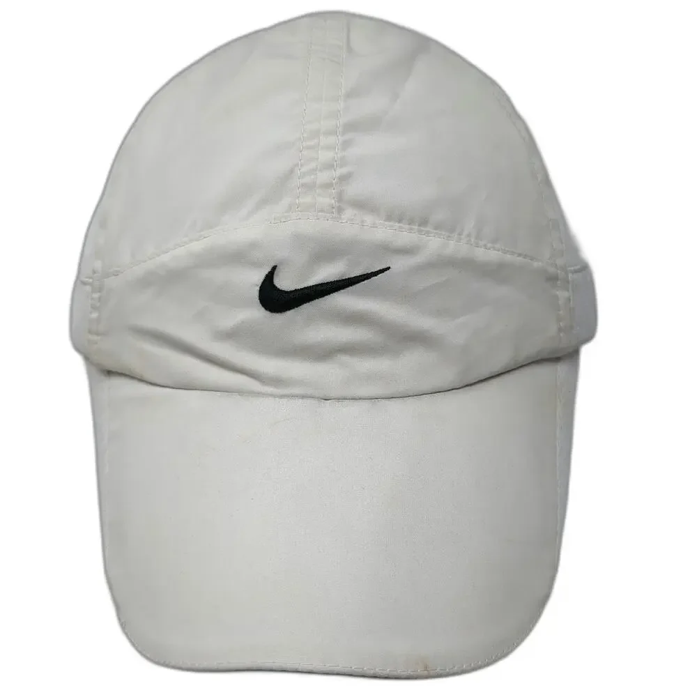 Nike Baseball Cap White One Size Dri-Fit Mesh Reflective Strapback Running Hat